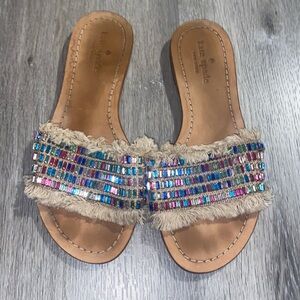 Kate Spade Woman’s Summer Bejeweled Slide On Sandal Size 7.5M Shoes Preowned
